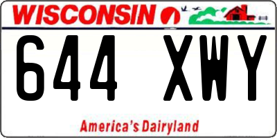 WI license plate 644XWY