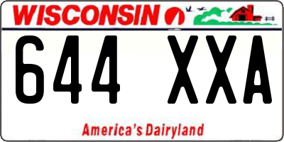 WI license plate 644XXA