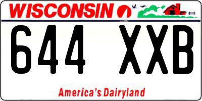 WI license plate 644XXB