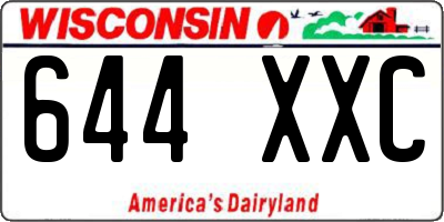 WI license plate 644XXC