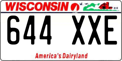 WI license plate 644XXE