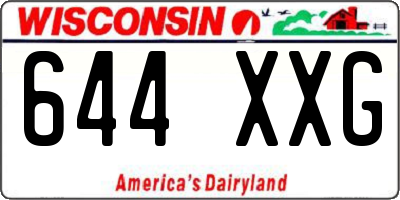 WI license plate 644XXG