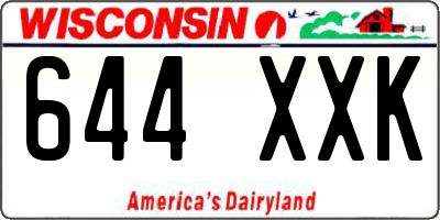 WI license plate 644XXK