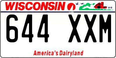 WI license plate 644XXM