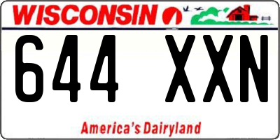WI license plate 644XXN