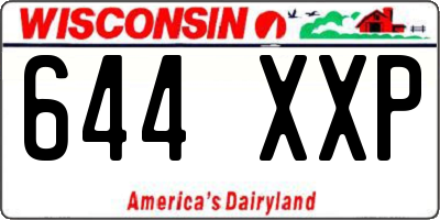 WI license plate 644XXP