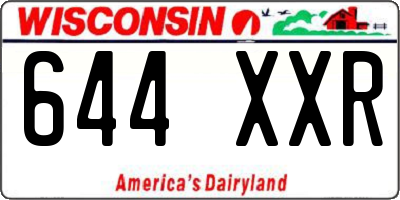 WI license plate 644XXR