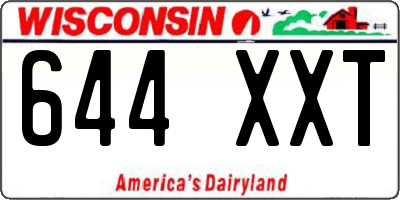 WI license plate 644XXT