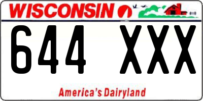 WI license plate 644XXX