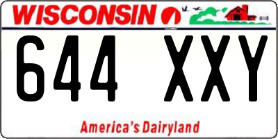WI license plate 644XXY
