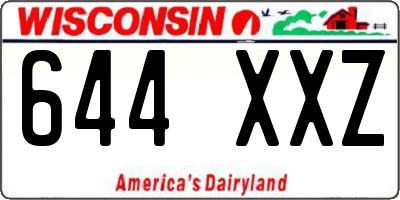 WI license plate 644XXZ