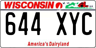 WI license plate 644XYC