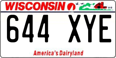 WI license plate 644XYE