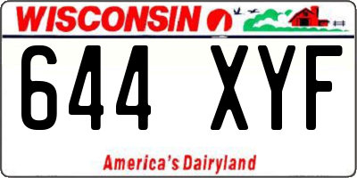 WI license plate 644XYF