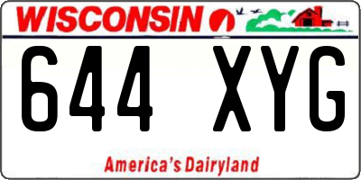 WI license plate 644XYG