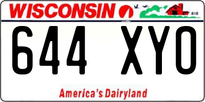 WI license plate 644XYO