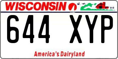 WI license plate 644XYP