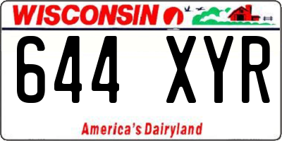 WI license plate 644XYR