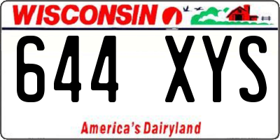 WI license plate 644XYS