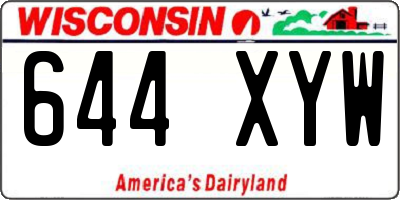 WI license plate 644XYW