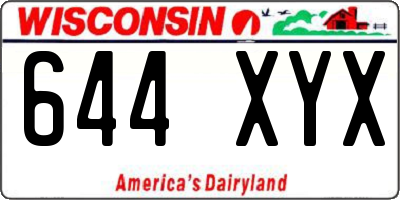 WI license plate 644XYX