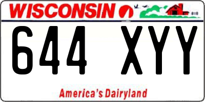 WI license plate 644XYY