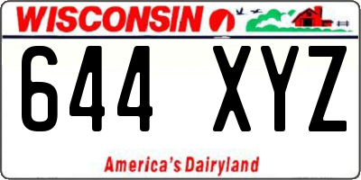 WI license plate 644XYZ