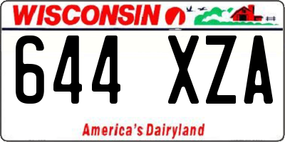 WI license plate 644XZA
