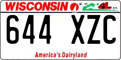 WI license plate 644XZC