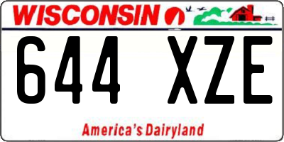 WI license plate 644XZE