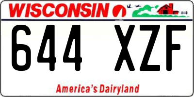 WI license plate 644XZF