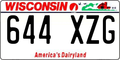WI license plate 644XZG