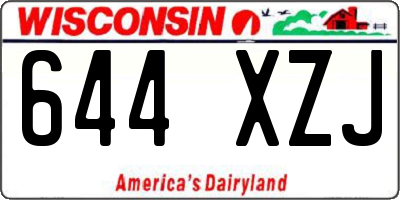 WI license plate 644XZJ