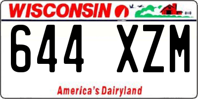 WI license plate 644XZM
