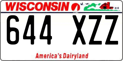 WI license plate 644XZZ