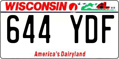 WI license plate 644YDF