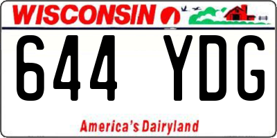 WI license plate 644YDG