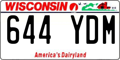 WI license plate 644YDM
