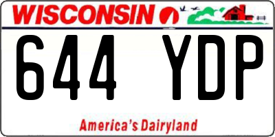 WI license plate 644YDP