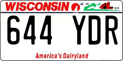 WI license plate 644YDR