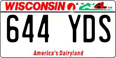 WI license plate 644YDS