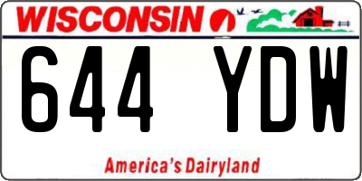 WI license plate 644YDW