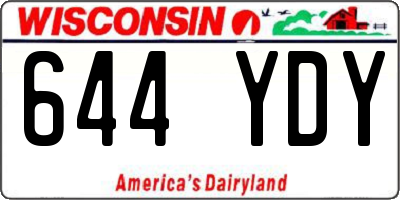 WI license plate 644YDY