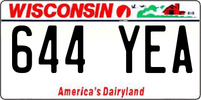 WI license plate 644YEA
