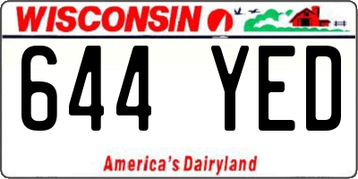 WI license plate 644YED