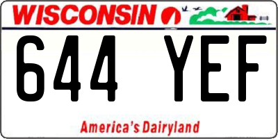 WI license plate 644YEF