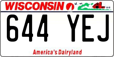 WI license plate 644YEJ
