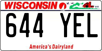 WI license plate 644YEL
