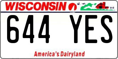 WI license plate 644YES