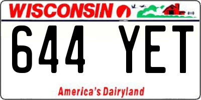 WI license plate 644YET